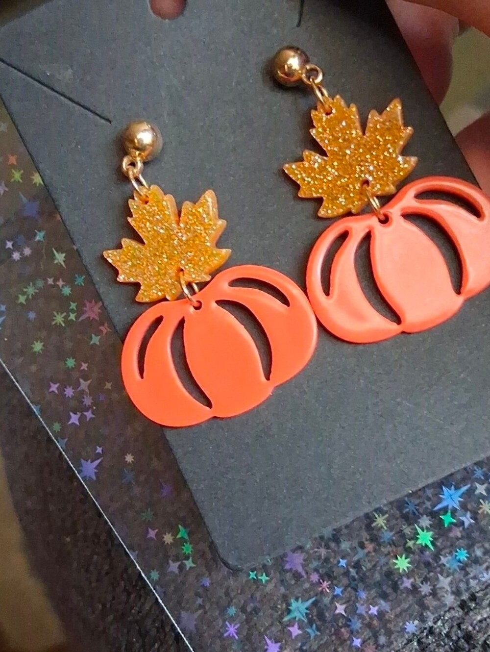 $8 Each Or Bundle 5/$20 Festive Orange Pumpkin & Leaf Drop Earrings